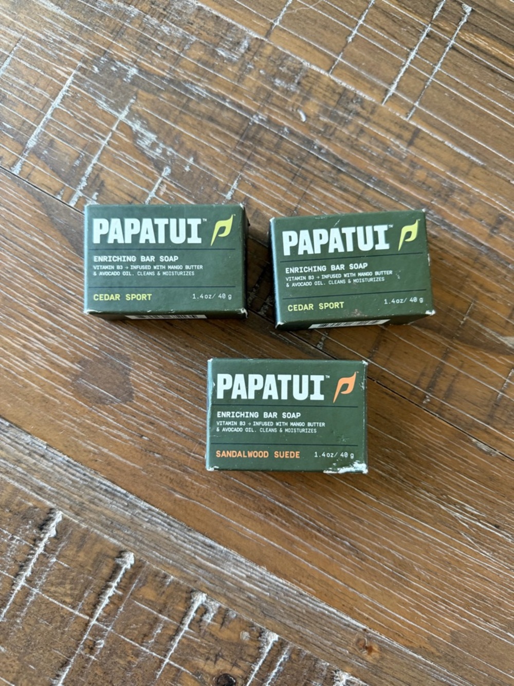 Papatui Travel Bar Soap - Cedar & Sandalwood Options 3 bars
